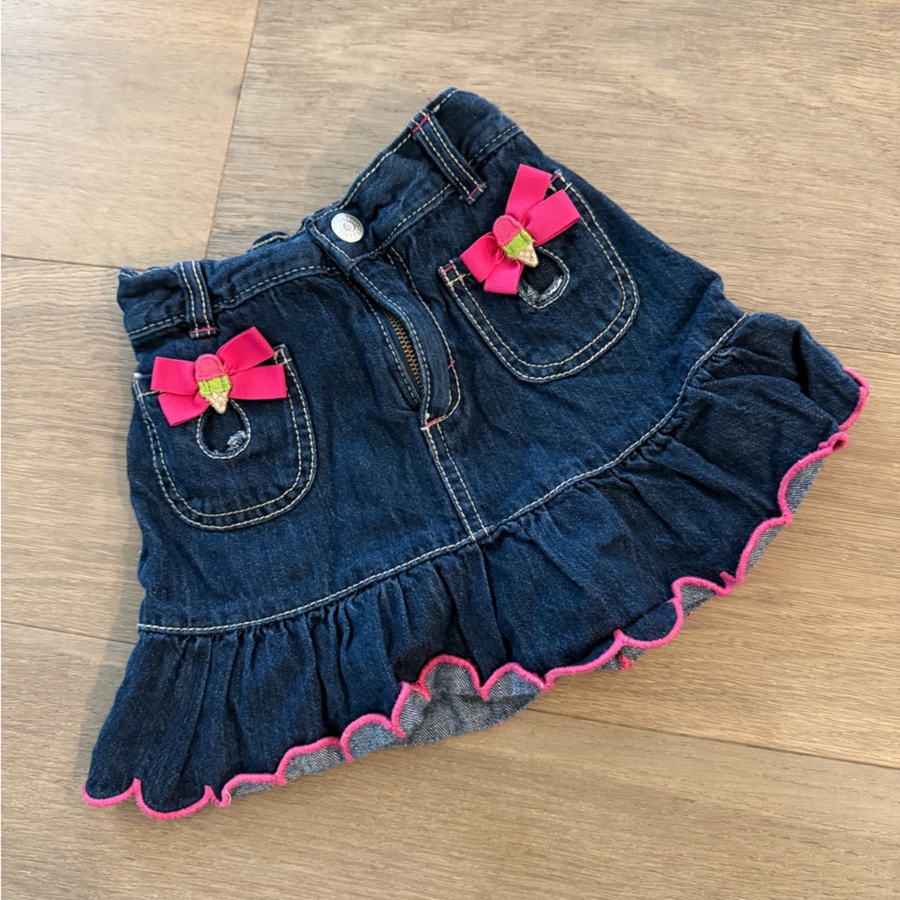 Gymboree Girls Skirt Size 5 Ice Cream Sweetie Vintage Denim Skort